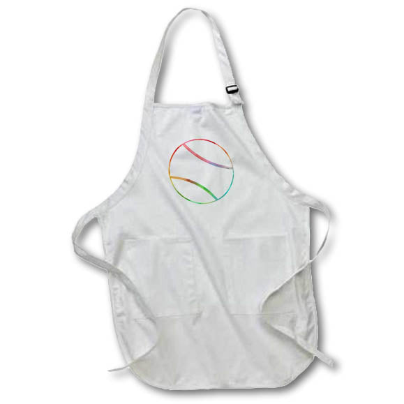 Apron - Rainbow Watercolor Tennis Ball Designs Sports