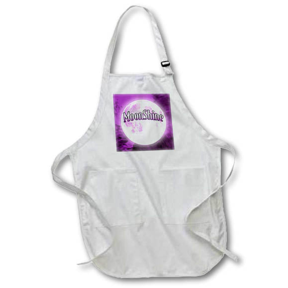 Apron - Image of Word Moonshine on Purple Moon Background – Soul Food