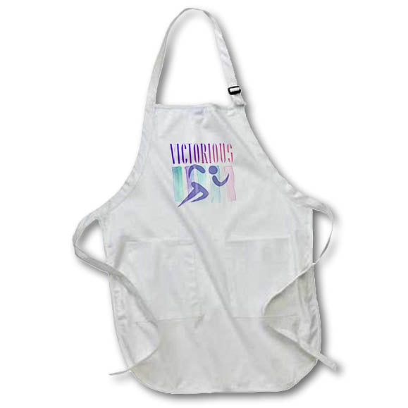 Apron - Image of Word Victorious with Striped Background – Charisma