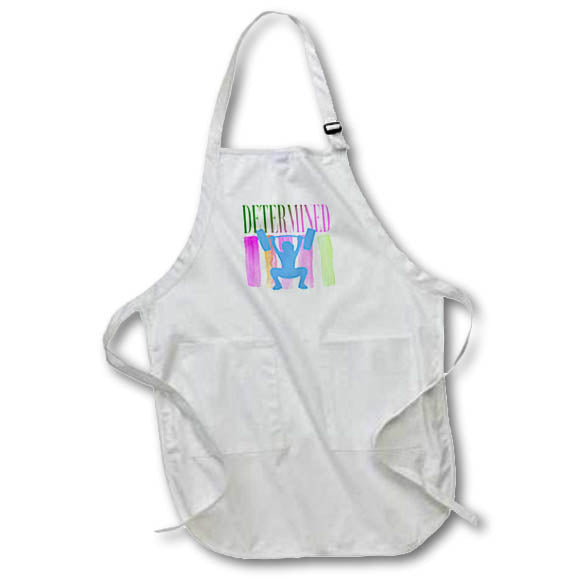 Apron - Image of Word Determined with Striped Background Weightlifter – Charisma