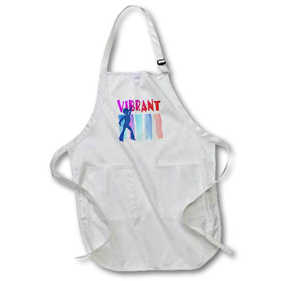 Apron - Image of Word Vibrant with Striped Background Woman Dancer – Charisma
