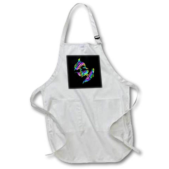 Apron - A pair of colorful rainbow tribal killer whales. Creative Studios – Tribal Ocean Animals
