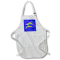 Apron - A pod of colorful rainbow tribal dolphins over a blue nautical map. Creative Studios – Tribal Ocean Animals