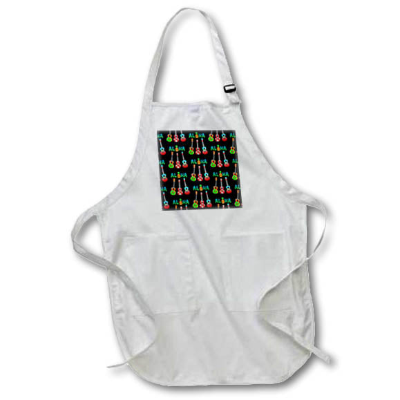 Apron - A tropical island Aloha pattern of ukuleles and pineapples. Creative Studios –Hawaii Islands Aloha
