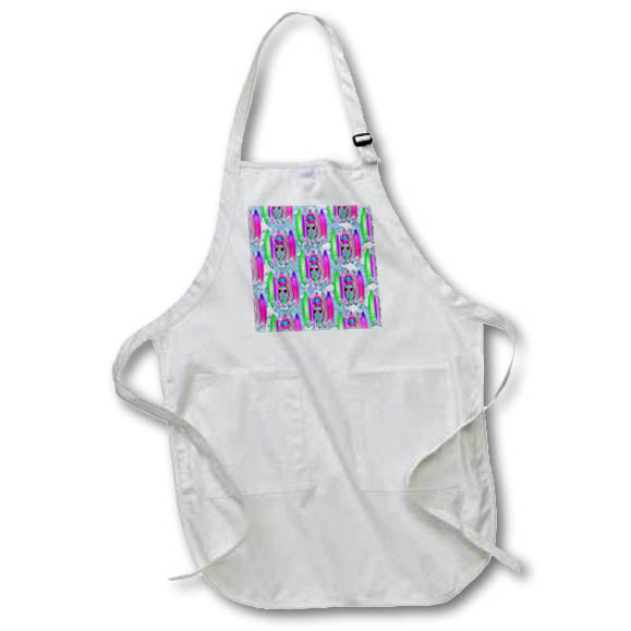 Apron - A pattern of cool pineapples Aloha Beaches with a flamingo pattern. Creative Studios –Hawaii Islands Aloha