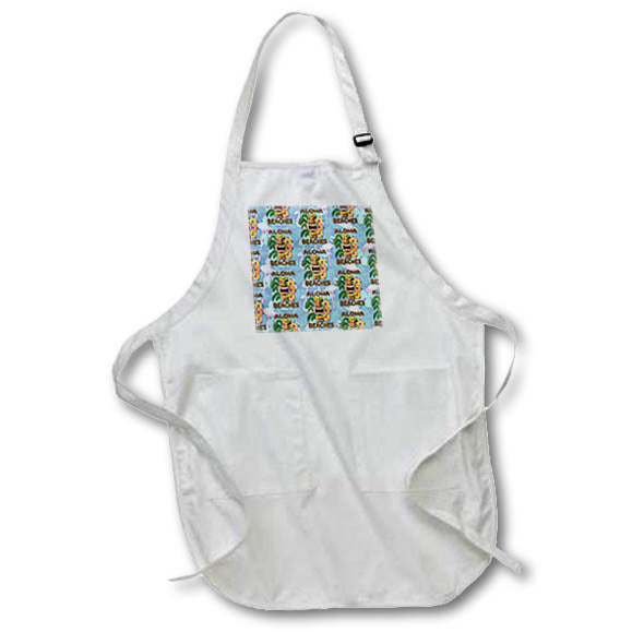 Apron - A funny beach pattern of tiki statue Aloha Beaches on flamingos. Creative Studios –Hawaii Islands Aloha