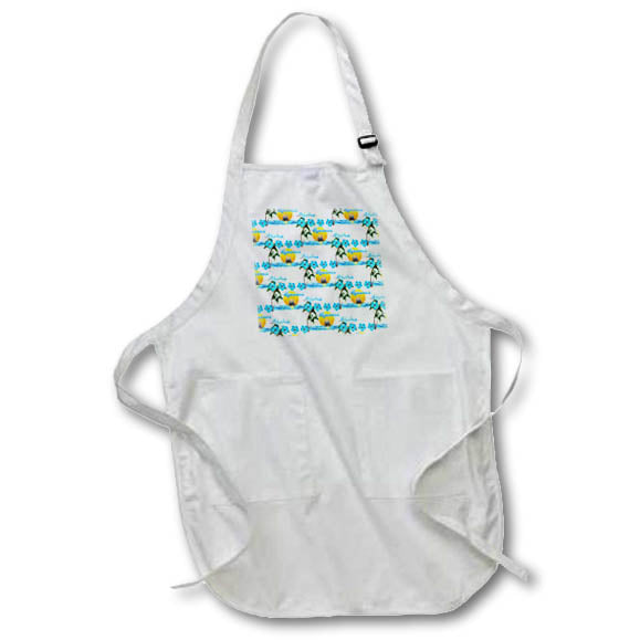 Apron - A Hawaiian pattern of sailboat and Aloha Hawaii. Creative Studios –Hawaii Islands Aloha