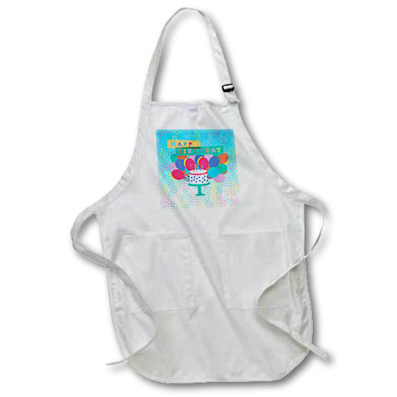 Apron - Colorful Happy Birthday Cake with Candles, Confetti, and Balloons Birthday Design