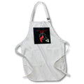 Apron - Image of Red Cat Black And White Clock Champagne And New Year lens Art by Florene - Happy New Year