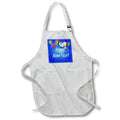 Apron - Image of Bright Blue Happy New Year With Balloons Clock And Year lens Art by Florene - Happy New Year