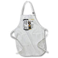 Apron - Image of Dog And Antique Clock Say Happy New Year Black white Brown lens Art by Florene - Happy New Year
