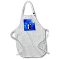 Apron - Image of Blue Happy New Year With Black Cat And Streamers lens Art by Florene - Happy New Year