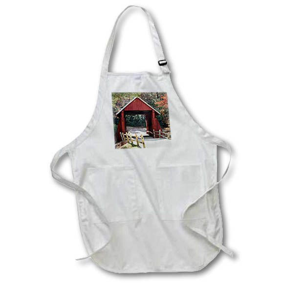 Apron - Photo of Campbells Covered Bridge as the leaves are changing for fall. Stamp City - architecture
