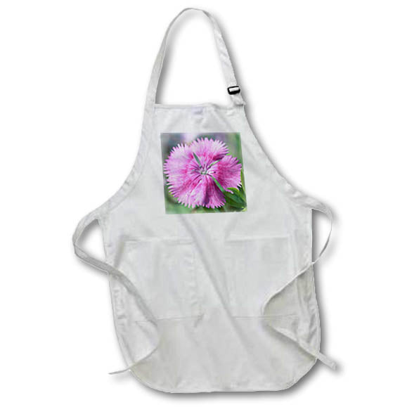 Apron - A macro photograph of a pink dianthus in bloom. Stamp City - flower macro