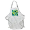Apron - Abstract looking up at leaves of a shagbark hickory in teal and yellow Stamp City - abstract