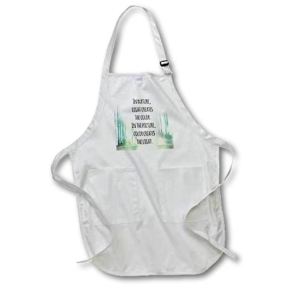 Apron - Photo of steam rising as sun rises in trees with quote about light. Stamp City - abstract landscape