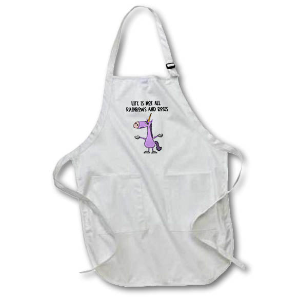 Apron - Funny Cute Cynical Unicorn Life is not all Rainbows and Roses Funny