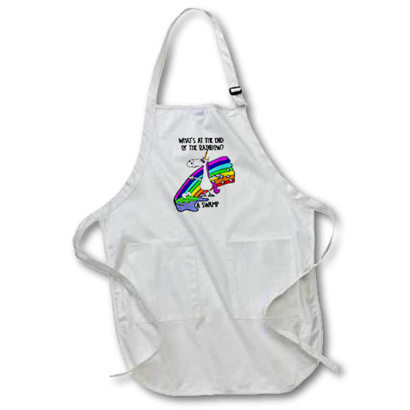 Apron - Funny Cute Cynical Unicorn Swamp is at the end of the Rainbow Gator Funny