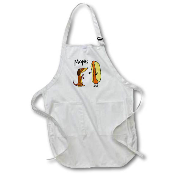 Apron - Funny Dachshund Puppy Dog thinks Wiener Hotdog is Mother Satire Funny