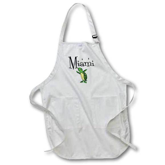 Apron - Cool Fun Miami Florida and sea turtles travel for Floridians beach Travel