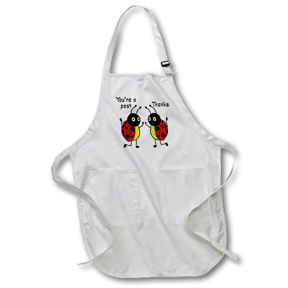 Apron - Funny Cute Ladybug tells other Bug Youre a pest insulting satire Funny