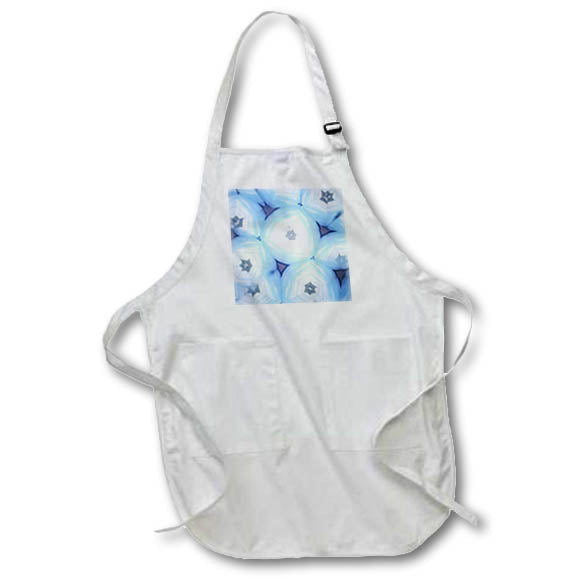 Apron - Image of Pretty light Blue Mandala Fractal Pattern lens Art by Florene - Mandala Fractals