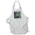 Apron - Image of Bright Gold Inside Of turquoise On Top Of Black Pattern lens Art by Florene - Mandala Fractals