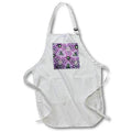 Apron - Image of Violet And Green With White Dot Fractal Mandala Pattern lens Art by Florene - Mandala Fractals