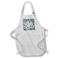 Apron - Image of Blue Taupe And Gray With Stripes Fractal Mandala lens Art by Florene - Mandala Fractals