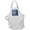 Apron - Image of Bright Blue Pieces With Gray And Ivory Triangles Mandala lens Art by Florene - Mandala Fractals