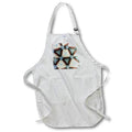 Apron - Image of Brown And Blue Triangles Over Icy White Triangles lens Art by Florene - Mandala Fractals