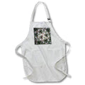 Apron - Image of Pink Shapes Float Over White And Maroon On This Mandala lens Art by Florene - Mandala Fractals