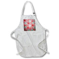 Apron - Image of Red Green And White With Oriental Look Mandala lens Art by Florene - Mandala Fractals