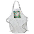 Apron - Image of Mandala With Red Green And White Pattern lens Art by Florene - Mandala Fractals