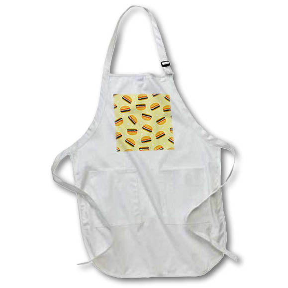 Apron - Retro Cheeseburgers and Hearts Designs Food and Drink