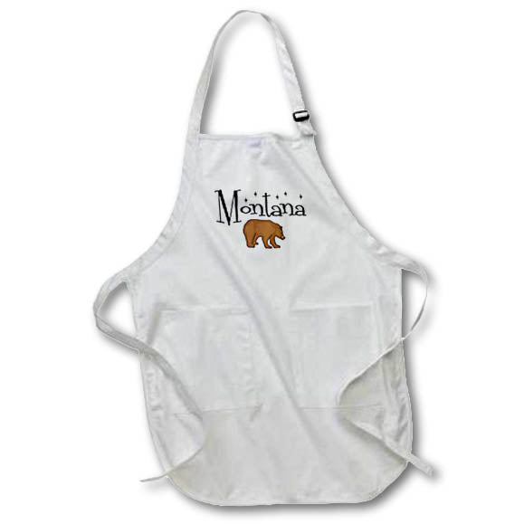 Apron - Cool Fun Montana and Brown bear travel for bear lovers hikers Travel