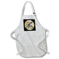 Apron - Funny Cute Flying Moose Riding Bicycle Silhouette and Moon Cartoon Funny