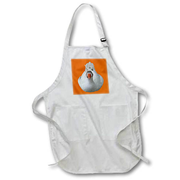 Apron - Sitting Duck Isolated Against Orange Background Vector Art - Duck