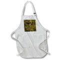 Apron - Hand Drawn Halloween Spider Web In White On Mustard Yellow Background Vector Art - Grunge Spider Web