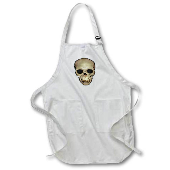 Apron - Antique Human Skull Anatomical Art Isolated On White Acrylic Painting - Skull