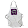 Apron - Geometric Triangle Skull Pattern In Black and White On Purple Vector Art - Skull
