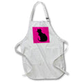 Apron - Minimalistic Black Cat Silhouette Vector Art Vector Art - Black Cat
