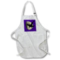 Apron - Half Moon With Flying Raven Crow Silhouette Vector Art - Raven and Moon