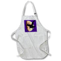 Apron - Nocturnal Crow Silhouetted Against A Pink Red Moon Halloween Art Vector Art - Raven and Red Moon