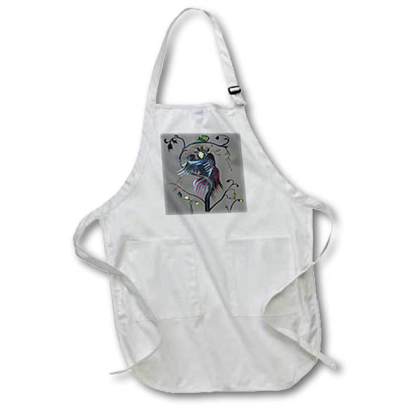 Apron - Gamayun Half Woman Half Raven Prophetic Creature Vector Art - Raven Creature