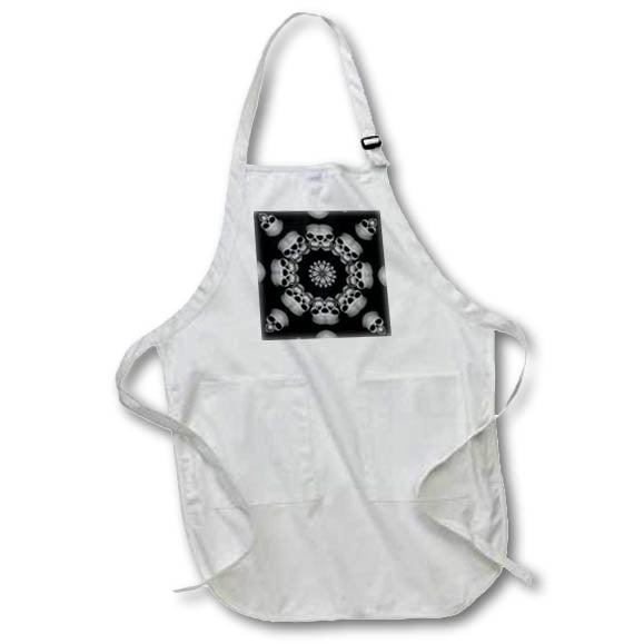 Apron - Creepy Human Skull Mandala Photography - Skull Mandala Art