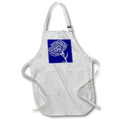 Apron - Vintage Carnation Botanical Illustration White Ink On Blue Vector Art - Carnation