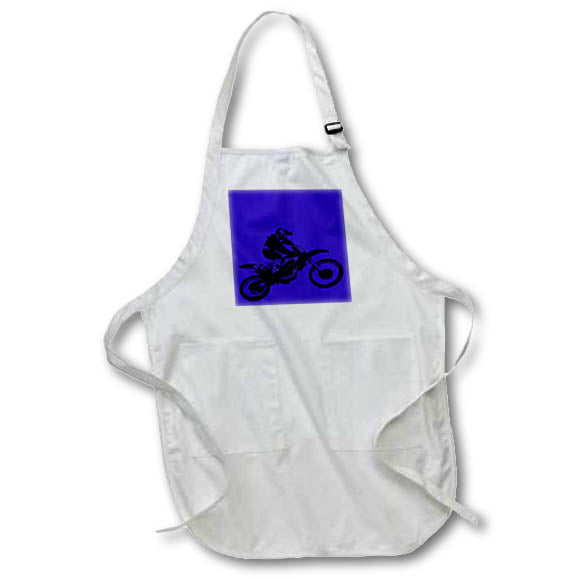 Apron - MotorX Silhouette Dirt Bike Black Silhouette Vector Art - Dirt Bike