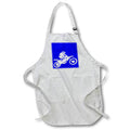 Apron - MotorX Silhouette Dirt Bike White Silhouette Vector Art - Dirt Bike