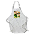 Apron - Tea Rose Roses And Rose Culture Botanical Art Acrylic Painting - Vintage Tea Roses